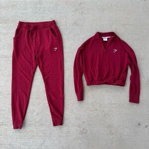 Gymshark 2-piece track set gym workout jogger pants & pullover sweater medium